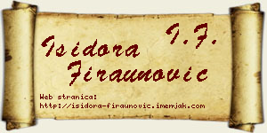 Isidora Firaunović vizit kartica